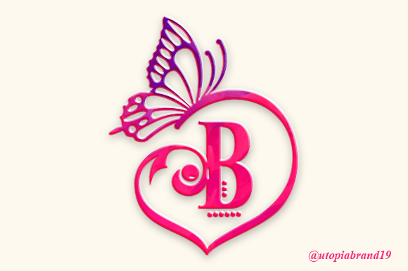 Butterfly Love Monogram Font for Crafters