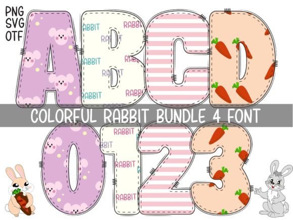 Colorful Rabbit Typeface for Spring Editorial Design