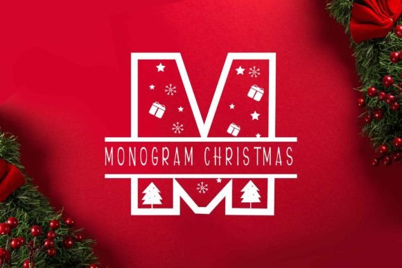 Monogram Christmas Typeface for Handmade Holiday Goods