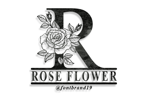 Split Rose Flower Monogram Font for Web Design