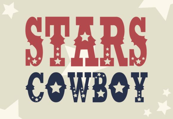 Stars Cowboy Font for Rustic Western Designs