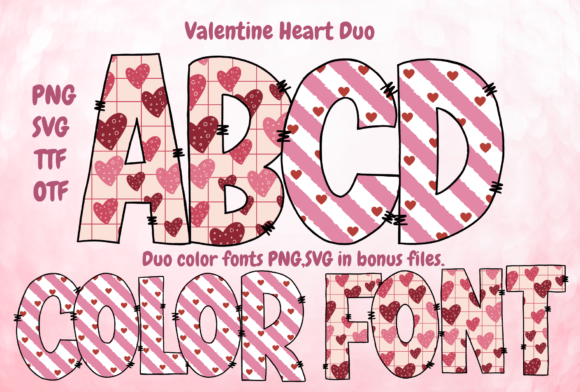 Valentine Heart Duo: A Playful Color Font for Designers