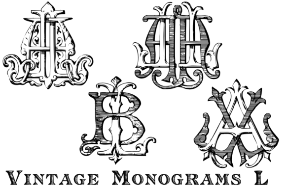 Vintage Monograms L: Elegant Victorian Web Typography